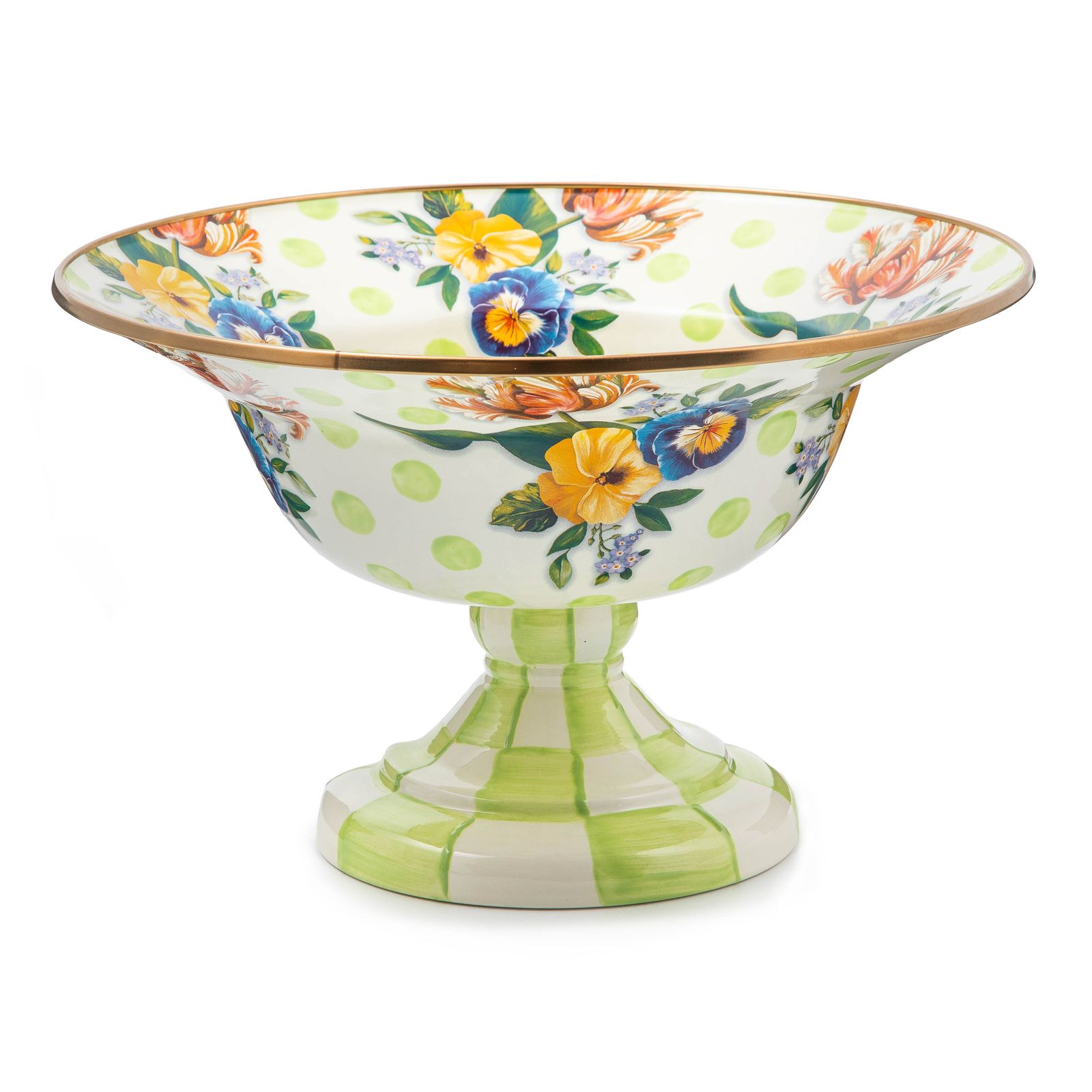Ваза на подставке большая Wildflowers Green 89221-386