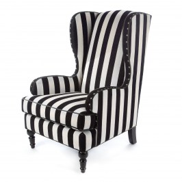Кресло Marquee Black Stripe Chenille Wing 247-4001B