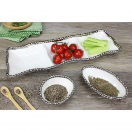 Блюдо для закусок тройное SALERNO CER2426W