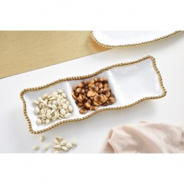 Блюдо для закусок тройное Golden Salerno CER2426WG