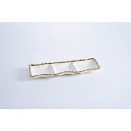 Блюдо для закусок тройное Golden Salerno CER2426WG
