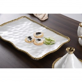 Блюдо прямоугольное 36 × 23 Golden Salerno CER2714WG