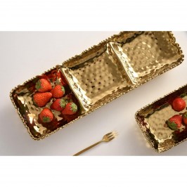 Блюдо для закусок тройное Golden Millennium CER2736G