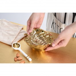 Чаша с ложкой набор подарочный Gold Leaf SET2013