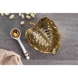 Чаша с ложкой набор подарочный Gold Leaf SET2013