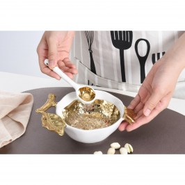 Чаша с ложкой набор подарочный Gold Pomegranate SET2016