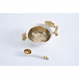Чаша с ложкой набор подарочный Gold Pomegranate SET2016