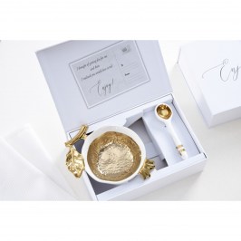 Чаша с ложкой набор подарочный Gold Pomegranate SET2016