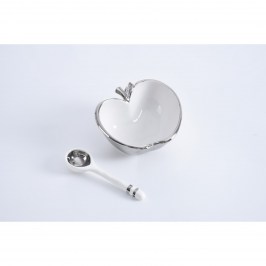 Чаша с ложкой набор подарочный Apple SET2018